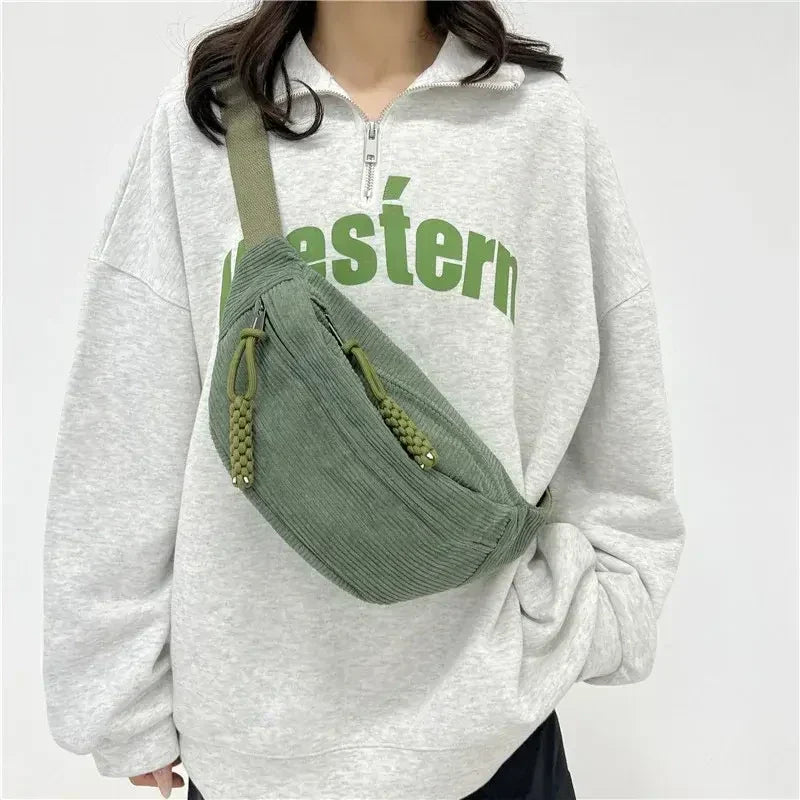 Sac Banane Velours Femme