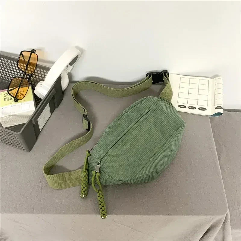 Sac Banane Velours Femme Sauge