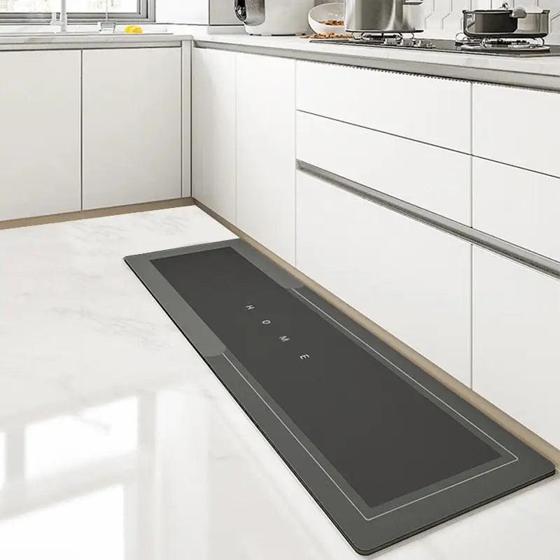 Tapis de Cuisine Confortable Imperméable & Antidérapant en Polymères absorbants - Gris Foncé / M (40X80 cm)