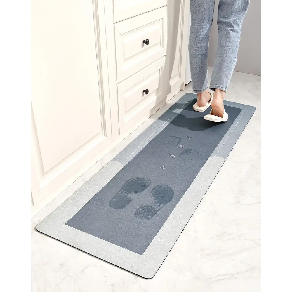 Tapis de Cuisine Confortable Imperméable & Antidérapant en Polymères absorbants - Gris Bleu / S (40X50 cm)